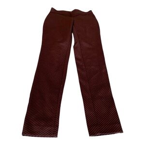 Theory Adbelle K Claymont Black‎ Burgundy Ponte Pull-On Skinny Pants Size Small
